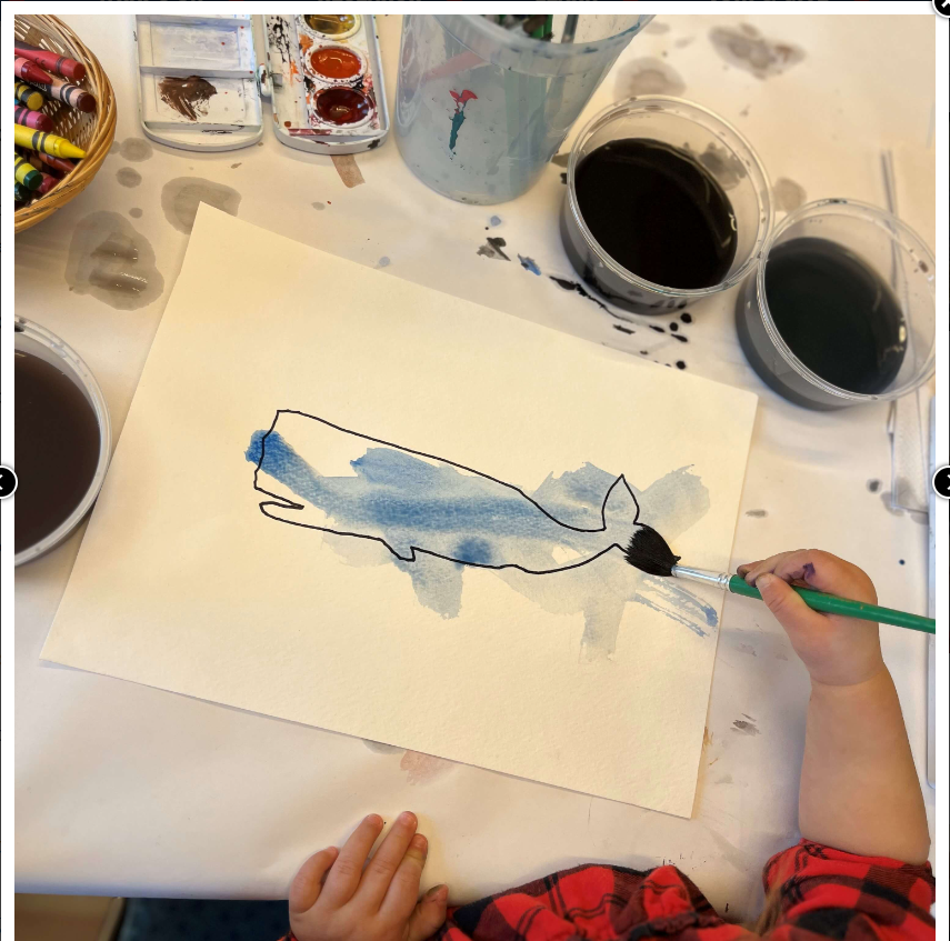 Watercolor whales