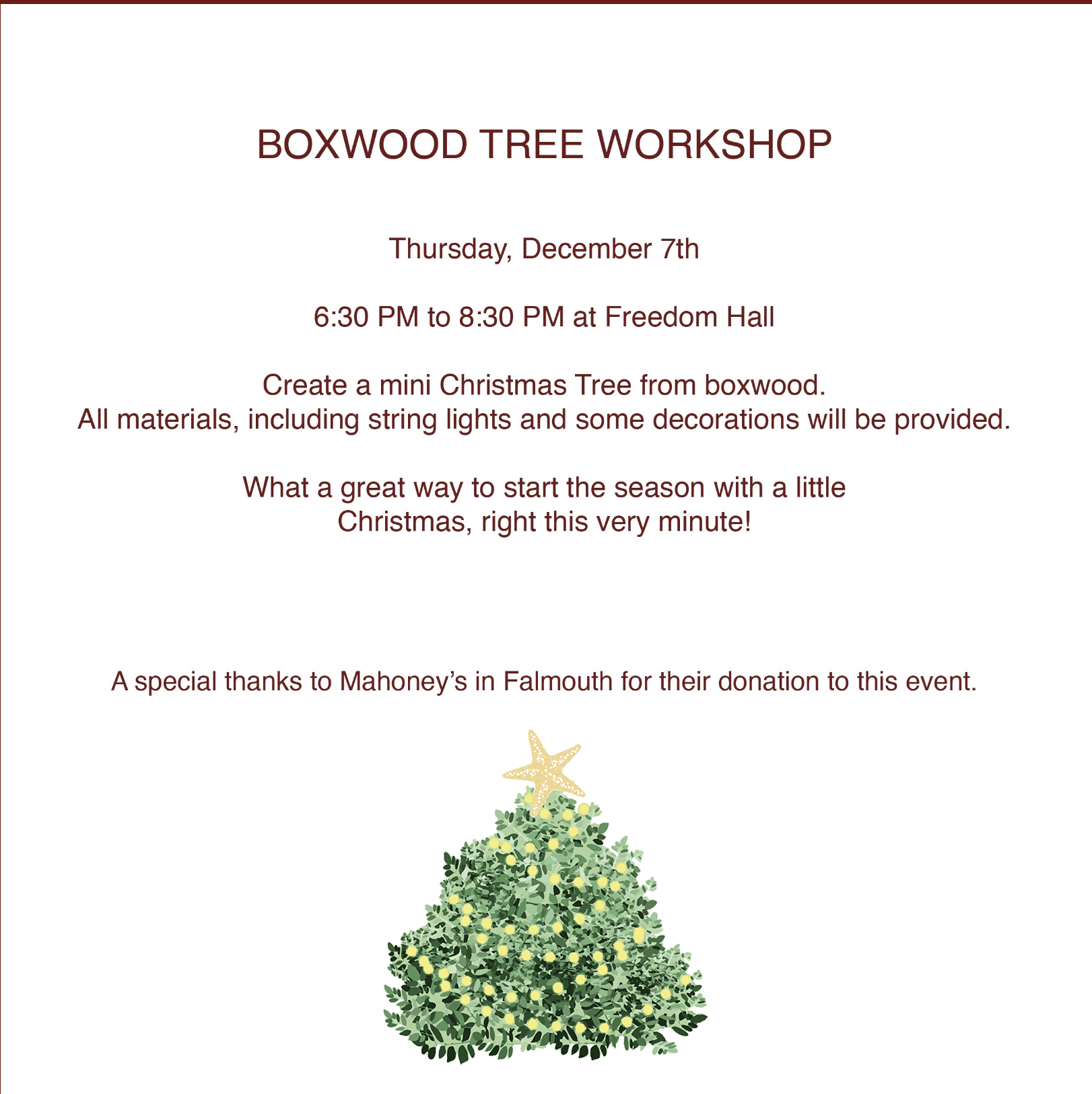 Boxwood tree workshop