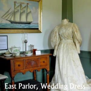 an image of a wedding dress in the East Parlor